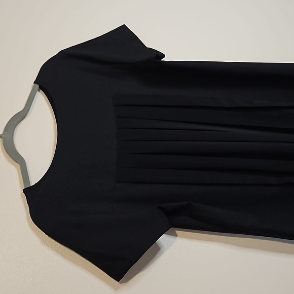 Banana Republic Black Sheath Dress Short Sleeve Large Petite - Picture 3 of 6
